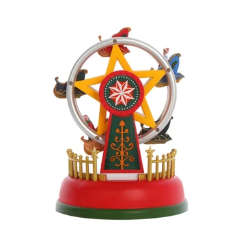 LED Valgustusega Muusika Box Akuga Musical Merry-Go-Round Sky Ratta Vaik Ornament Karussell Hobune Whirligig Mänguasi 5