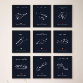 Monaco Circuit Plakat F1 Formula One Championship Lõuendile Maali Seina Art Grand Prix Prindib Elutuba Põhjamaade Home Decor 14