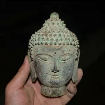 Hiina Vana Pronks Budismi Kogumik Pärineb Maaelu Pronksist Buddha Pea Kujud Šākjamuni Home Decor Kujud ja Skulptuurid 7