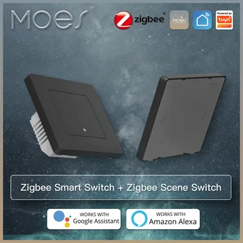 MOES Uue Star Ringi Tuya Smart ZigBee3.0 Surunupp Lüliti/Stseen, Smart Switch Elu APP Kaugjuhtimispuldi Tööd Alexa Google 7