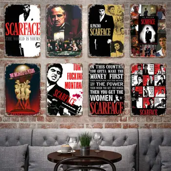 Al Pacino Scarface Maailm On Sinu Plakat Vintage Tina Metallist Märk, Dekoratiivsed Tahvel eest, Pubi, Baar, Man Cave Klubi Seina Kaunistamiseks 16