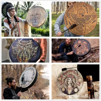 Shaman Drum elupuu Siberi Drum Vaimu Muusika Teenetemärgi Home Decor Wall Decor 15