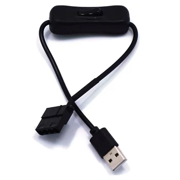 Kõrge Kvaliteet 1 1 2 USB To 3-Pin / 4-Pin PWM 5V USB varrukaga, kanna Fan Power Adapter Pistik Kaabli SISSE-Välja Lüliti 10