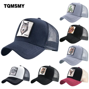 TQMSMY Suvel Unisex Hip-Hop Tikitud Loomade Mehed Baseball Caps Naiste Hingav Võrgusilma Snapback Mütsid Meeste Aednik Mütsid Kork 5