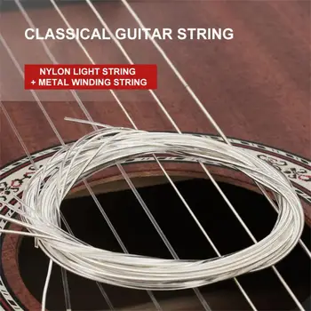 6tk/Set Akustiline Kitarr Strings Klassikalise Nylon Strings hõbetatud Stringid Folk Guitar Tarvikud 1