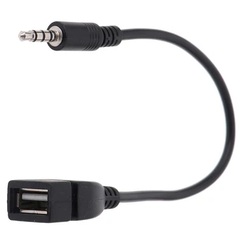 3,5 mm Must Auto AUX Audio Kaabel USB Audio Kaabel Auto Elektroonika Muusika Car Audio Kaabel, USB Kõrvaklappide Converter