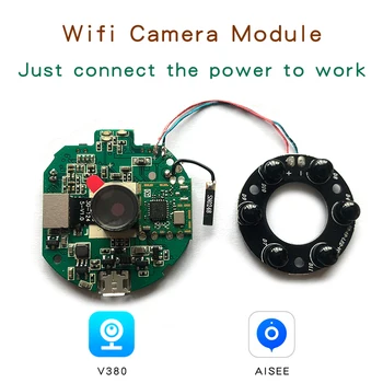 IP Kaamera moodul pooltooted Emaplaadi PCBA wifi mini spioon peidetud Turvalisuse A9 HD V380 Anyka kaugseire IR Night Vision 12