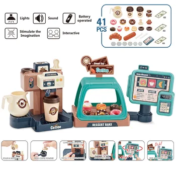 Lapsed Mängivad Maja Haridus Mänguasjad Mini Köök Simulatsiooni Toidu Jäätis Donut Supermarket Kohvi Masina Komplekt Kingitus Lastele