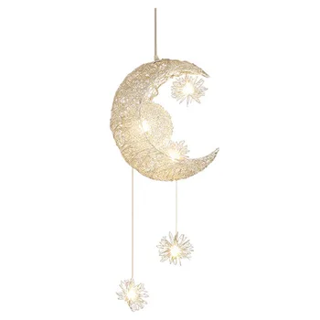 Kaasaegse Loomingulise Ripats Moon Light Star Peatamise Lapsed Magamistuba Rippus Lamp, Jõulu Kaunistused koju Võistluskalendri LED Valgustus