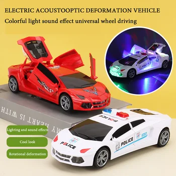 Universaalne Elektriline võidusõiduauto Pöörlevad Politsei Auto Mänguasi Deformeeritavad ukseavaja Elektrilised Jalgsi Laste Hariduslik Mänguasi Mood 6