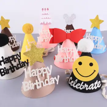 UUS Ins Lapsed Partei Müts Must Roosa Sinine Kollane Sünnipäevaks Kroon korea Stiilis Mitte Riie Peakatet Star Mütsid 5