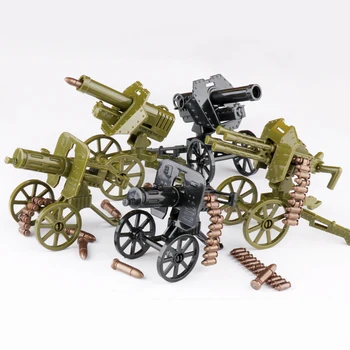 Ühilduva Mlitary kuulipilduja ehitusplokid WW2 Armee Sõdur Relva Kuuli Maxim Relvad Mudel Ehitus Tellised Mänguasjad Lastele 10