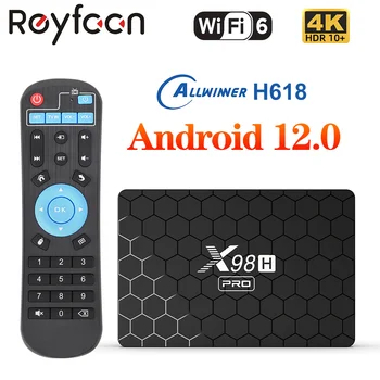 X98H Pro Smart TV Box Android 12.0 koos Allwinner H618 Quad Core Toetust 6K H. 265 Wifi6 Gigabit LAN HD digiboksi 2 GB 16 GB 32 GB 16