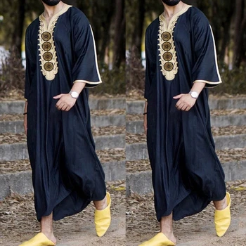 Uus Mood Dubai Vabaaja seal kaftan Rüü Moslemi Riided Kleidid Abaya Särk Mens 15