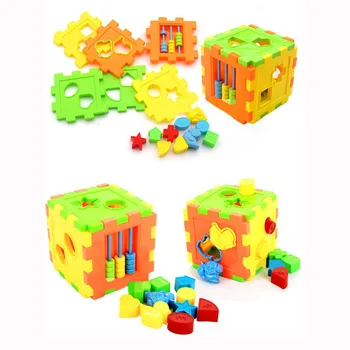 Multifunktsionaalne Haridus-Cube Seotud Plokkide Ehituse Mänguasjad Geomeetrilise Kujuga Blokeerida Beebi Hariduslik Mänguasi 6