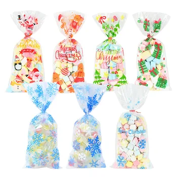 100tk Jõulud Läbipaistvad Kilekotid Candy Lollipop Küpsise Pakendi Tsellofaani Kott Jõulud Pulmi, Sünnipäeva Kingitus Kott 11