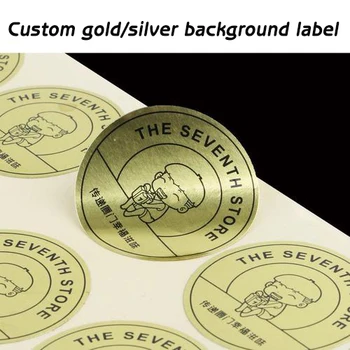 100PC kohandatud kuld/hõbe taust kleebis custom logo kingituse silt veekindlad helendav kohandatud nimega pitsat etikett, kleebis 16