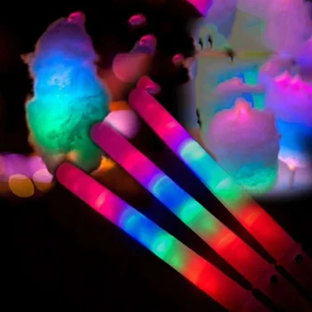 LED süttib Puuvill Kristalliseerunud Torbikud Värvikas Hõõguv Vahukommi Pulgad Mitteläbilaskva Värvikas Vahukommi Glow Stick 16