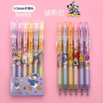 36PCS Disney Winnie Puhh Minnie Vajutage geeli pliiats kõrge väärtusega must pastapliiats amet allkiri pliiatsi kirjalikult tarvikud
