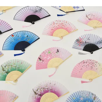 Vintage Silk Kokkuklapitavad Fänn Hiina Jaapani Käsitöö Kodu Kaunistamiseks Kaunistused Tants Hanfu Suvel Bambusest Pulm Soosib Ja Kingitused Fänn 4
