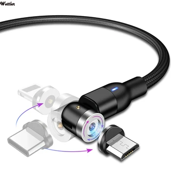 2020. aasta Uus 1m Magnet Kaabel 540 Kraadi Pöörata, Micro-USB Type C Kaabel Magnetvälja Kiire Laadimine Kaabel iPhone 11 Pro Max Huawei 3