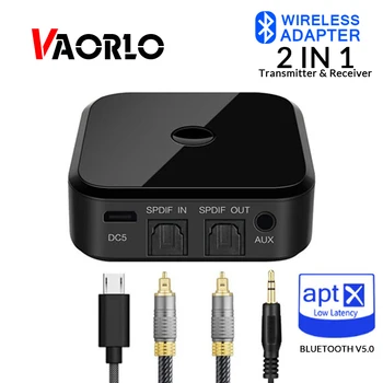 VAORLO APTX HD Wireless Audio Transmitter-Receiver Bluetooth-5.0 Traadita Adapter, 3,5 mm SPDIF Optilise Kiu Kõrvaklappide TV PC