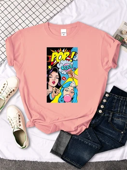 Tshirts Cartoon Pop Lahe Tüdruk Isiksuse Trüki-Naine, T-Särgid Gooti Liiga Tee Tops Mood Kawaii T-Särgid Naistele