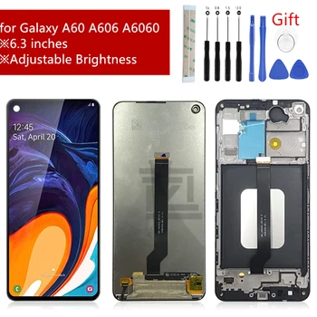 Samsung Galaxy a60 LCD Ekraan Puutetundlik Digitizer Assamblee +raam SM-A606F/DS SM-A6060 asendamine ekraani parandus osad 16