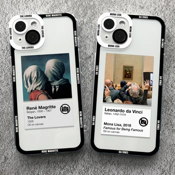 Vintage Da Vinci Rene Magritte ' i Phone Case For iPhone 14 13 12 11 Pro Max Mini XR, XS X SE 7 8 Pluss Läbipaistev Pehme Kate 6