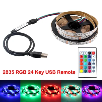 USB 5V Led Valgus Paindlik RGB LED Riba Lamp SMD 2835 60leds/m 5M Blacklight TV PC-RGB Valgustus Lint Lindi Diood 9