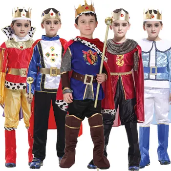 Umorden Halloween Purim Karneval Kuningas Prints Kostüüm Poiss, Poisid, Kids Laste Fantasia Infantil Cosplay Riiete Komplekt 11