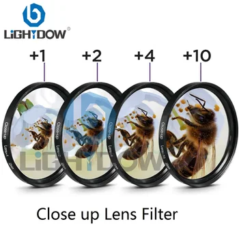 Lightdow Macro Close Up Lens Filter +1+2+4+10 Filtri Komplekt 49mm 52mm 55mm 58mm 62mm 67 mm 72mm 77mm Canon Nikon Sony Kaamerad