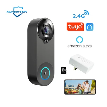 1080P Tuya Smart Video Uksekell Toetada Alexa WiFi Traadita Uksekell APP PIR liikumistuvastus Veekindel Kodus Kaamera Uksekell 14