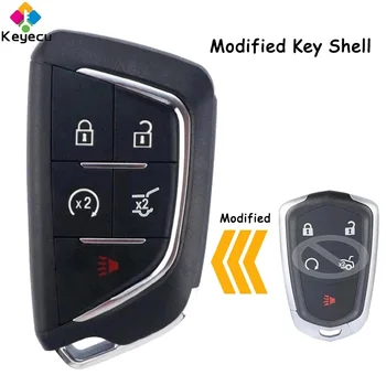 KEYECU Muudetud Smart Remote Auto Key Shell Puhul 5 Nupud Lihvimata Tera Fob jaoks Cadillac ATS CTS CT6 XTS 2017 2018 2019 2020 7