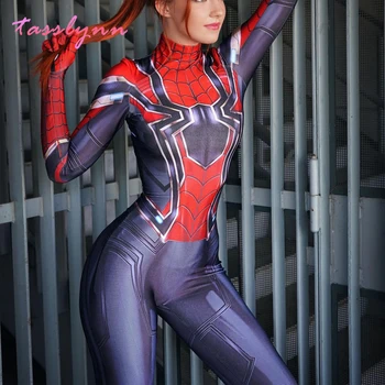 Naiste Spider Girl Raud Kostüüm Super Zentai Kangelane Sobiks Halloween Kostüümid Pool Väljamõeldud Anime Riided Cosplay Kostüümid 6