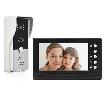 Juhtmega Video Intercom Süsteem Video Kanne Ukse telefoni Uksekell 7 tolline LCD-Ekraan + IR Kaamera Komplektid Kodus Housers Villa Korter 15