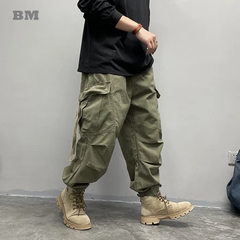 Ameerika Streetwear Suured Taskud Vabaaja Kottis Cargo Püksid Meeste Riided Jaapani Harajuku Taktikaline Haaremi Püksid Techwear Joggers 3