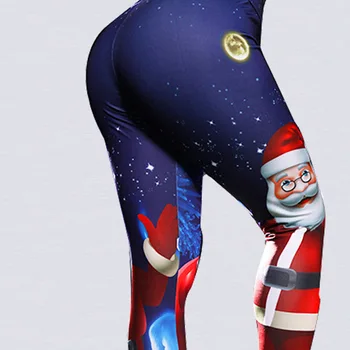 [Sa oled Minu Salajane] Uued Jõulud Xmas Festivali Santa Claus Kõrge Vöökoht Push Up Sport Naiste Legging Lühikesed Püksid 6