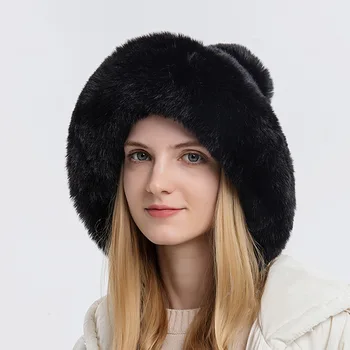 ZDFURS* Talvel Soe Kootud Müts Karusnahast Naiste Müts Kõrvaklapp Kaks Palli Lady Väljas Paksenema Palus Kohev ühise Põllumajanduspoliitika vene Mütsid Naistele