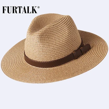 FURTALK Suve Müts Naistele Meeste Panama Õled Müts Summer Beach Mütsid Fedora UV Päikese Kaitsega Capchapeau femme 8