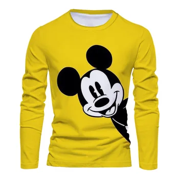 2022 Venitada Meeste T-Särgid, O Kaelus Pikk Varrukas T-Särgid Meeste Disney Mickey T-Särgid, Meeste T-Särgid, Meeste T-Särgid Põhi-Särgid