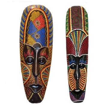 Tai Puust Mask Seina Riputamise Täispuidust, Nikerdus Värvitud Facebook Seina Kaunistamiseks Baar Kodus Kaunistused-Aafrika Totem Mask Käsitöö 10