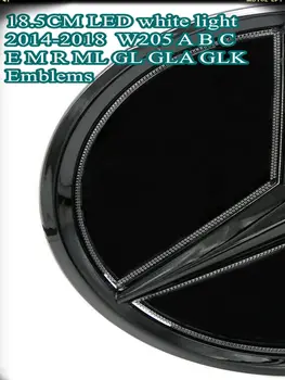 18.5 CM, LED Esi-Iluvõre Star Emblem koos 2014-2018 W205 A B C E M R ML GL GLA GLK Must Peegel Tarvikud