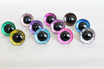 20pcs/palju 9mm, et 35mm käsitöö silmad Uus mood glitter mänguasjade ohutuse silmad 3D nukk õpilase silmad pesumasin--värvi valik-B11 9
