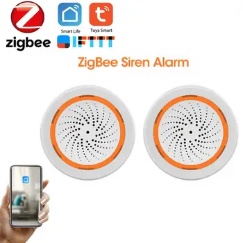 3 In 1 Tuya Smart ZigBee Sireen Alarm Temperatuuri ja Niiskuse Andur 90dB Heli, Valgus Home Security Alarm Töötab Zigbee Värav 16