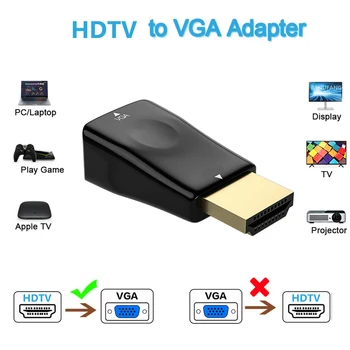 HDMI-ühilduva liidesega VGA-Adapteriga (Meeste Famale HD 1080P VGA Väljund Audio Converter For PC Sülearvuti TV Box Arvuti Ekraanil Projecto 9