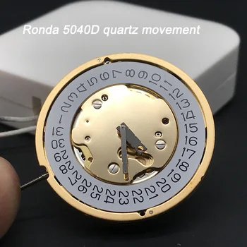 SW Ronda Kuldne 5040D Quartz Watch Liikumise Kella Mehhanism Varuosade Valge Kuupäeva Terasest Vars