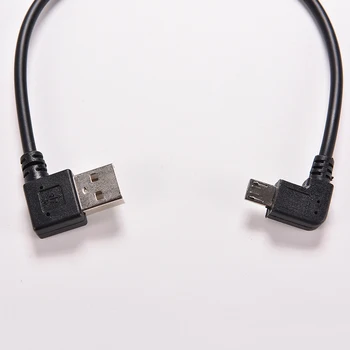 JETTING 1TK 27cm Õige Nurga USB 2.0 Male Kuni 90 Kraadi, Vasakule Nurga Micro-USB 5 Pin Mees Kaabel Juhe, Adapter Connector Converter 6