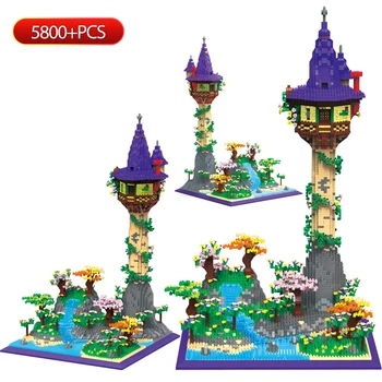5800Pcs Mini Linn Muinasjutte Movie Magic Castle Mudel ehitusplokid Tower Arhitektuur Sõbrad Tellised Mänguasjad Lastele Kingitused