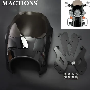 Mootorratta Suitsu Esiklaas Esitulede Voolundi Tooni Mask W/ Lock Mount Kit For Motorcycle Touring Road King Custom FLHR FLHRS FLHRC 2